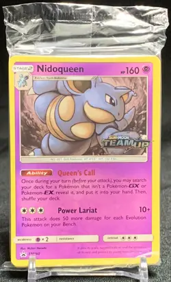 Nidoqueen Pokemon Team Up Holo Rare Sun & Moon SM160 Prerelease Pack Sealed - Image 1
