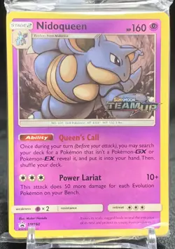 Nidoqueen Pokemon Team Up Holo Rare Sun & Moon SM160 Prerelease Pack Sealed - Image 2