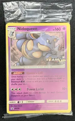 Nidoqueen Pokemon Team Up Holo Rare Sun & Moon SM160 Prerelease Pack Sealed - Image 5