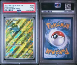 2023 POKEMON MEW EN-151 ILLUSTRATION RARE #166 BULBASAUR PSA 9 - Image 1