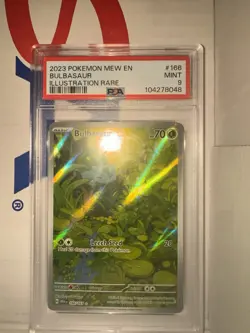 2023 POKEMON MEW EN-151 ILLUSTRATION RARE #166 BULBASAUR PSA 9 - Image 2