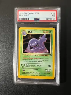 1999 Pokemon Fossil MUK HOLO 13/62 PSA 7 NEAR MINT - Image 1