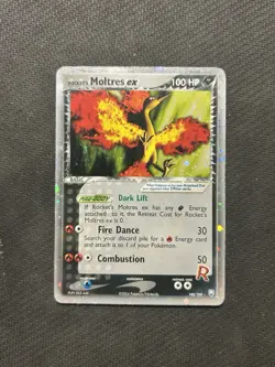 Pokemon TCG Rocket's Moltres ex 100/109! HP Condition! See Description! - Image 1