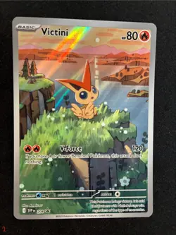 Pokemon TCG Victini SVP 208 Black Star Promo Illustration Rare Near Mint Card NM - Image 1