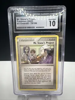 Mr. Stone's Project 79/106 POP 13 EX Emerald 2005 Pokemon Card CGC 10 Gem Mint - Image 1