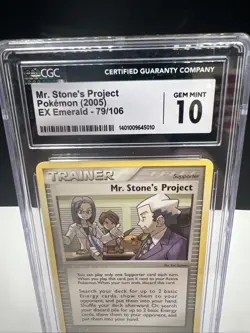 Mr. Stone's Project 79/106 POP 13 EX Emerald 2005 Pokemon Card CGC 10 Gem Mint - Image 2