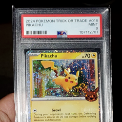 **Triple** Swirl PSA 9 Pikachu 2024 Trick or Trade Halloween Cosmos Pokemon Card - Image 5