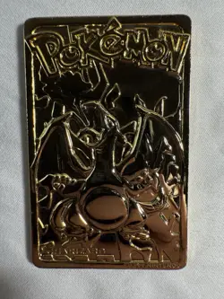 1999 Pokemon Burger King Charizard 23K Gold Plated Trading Card with COA - Image 1