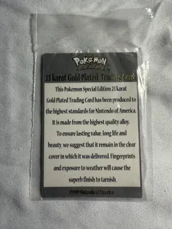 1999 Pokemon Burger King Charizard 23K Gold Plated Trading Card with COA - Image 4