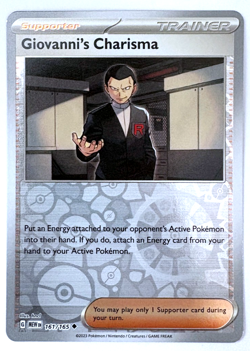 Giovanni's Charisma Reverse Holo 161/165 Scarlet & Violet 151 Pokemon Card - NM - Image 1