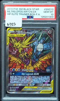 Moltres & Zapdos & Articuno GX SM210 PSA 10 Gem Mint Promo Pokemon Card #303 - Image 1