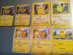 Pokemon Pikachu lot deal 7 cards. 2 1996, 2 holos - Image 1