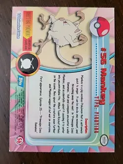 HP MANKEY #56 POKEMON 1995 1996 TOPPS HOLO SERIES 1 TV ANIMATION CARD RARE - Image 2