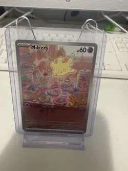 Pokemon TCG Milcery 152/142 Stellar Crown Illustration Rare Foil Card NM - Image 1