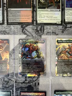MAGIC THE GATHERING SPIDER-MAN 14 CARD LOT - Mythics, Rares, Commons-Foil & Non - Image 3