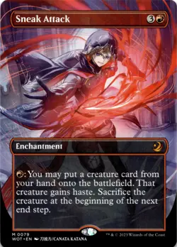 MTG Sneak Attack (Anime Borderless) Wilds of Eldraine: Enchanting Tales NM M Mag - Image 1