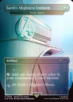 IN HAND! MTG Secret Lair x Marvel - Arcane Signet as "Earth's Mightiest Emblem" - Image 1