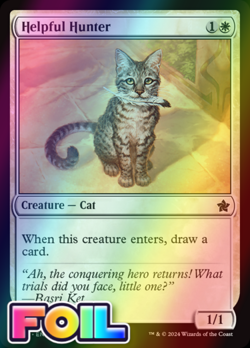 x1 Helpful Hunter FDN Foundations MTG 16 FOIL COMMON M/NM 1x - Image 1