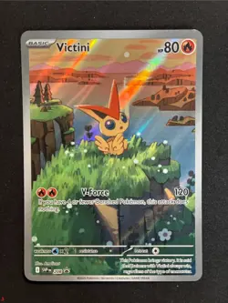 Pokemon TCG Victini SVP 208 Black Star Promo Illustration Rare Near Mint Card NM - Image 1