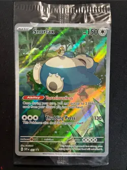 Pokemon TCG Snorlax Illustration Rare 151 SVP051 Promo, Sealed English Holo - Image 1