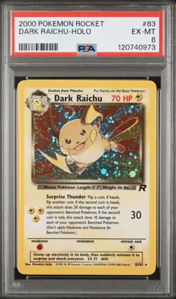 2000 Pokemon Rocket Dark Raichu #83/82 Holo PSA 6 RC27 - Image 1