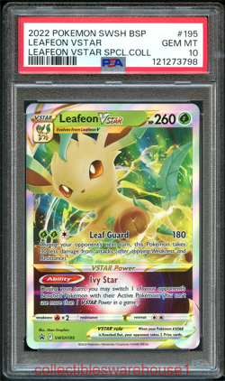 Pokemon Promo Leafeon VSTAR SWSH195 PSA 10 - Image 1