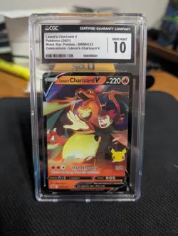 LANCE'S CHARIZARD V POKEMON CELEBRATIONS BLACK STAR PROMO #SWSH133 CGC 10 GEM MT - Image 1