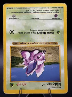 Nidoran M 55/102 Base Set Unlimited Shadowless -Common-WOTC-HP- Pokemon Vintage - Image 2