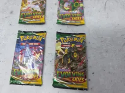 Sealed Evolving Skies Pokemon TCG Booster Packs Complete Art Set (4 Packs) - Image 3