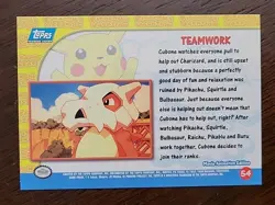VLP - RAINBOW Foil Topps Pokemon Pikachu's Vacation - Teamwork - Blue Label - Image 2