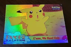 LP - RAINBOW Foil Topps Pokemon Pikachu's Vacation - C'mon, We Need Help - Movie - Image 1