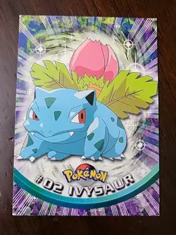 DMG! Ivysaur #02 Topps Series 1 TV Animation Edition Blue Label Pokemon 1999 - Image 1