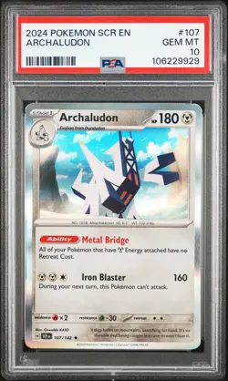 2024 POKEMON SCR EN-STELLAR CROWN #107 ARCHALUDON PSA 10 - Image 1