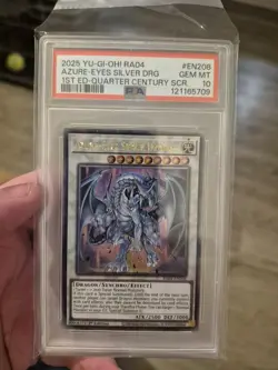Yu-Gi-Oh Azure-Eyes Silver Dragon Ra04 En208 QCR 1st Edition PSA 10 - Image 1