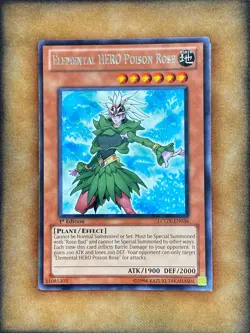 Yugioh Elemental HERO Posion Rose LCGX-EN036 Rare 1st Ed NM - Image 1