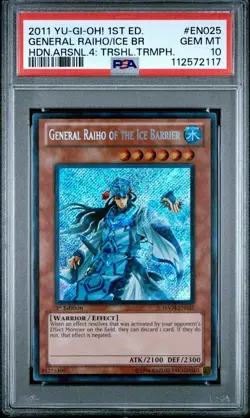 2011 YU-GI-OH! GENERAL RAIHO OF THE ICE BARRIER HIDDEN AESENAL PSA 10 GEM MINT - Image 1