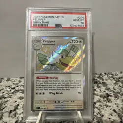 Pokemon TCG Paldean Fates Shiny Rare Card Pelipper 204/091 PSA 10 - Image 1