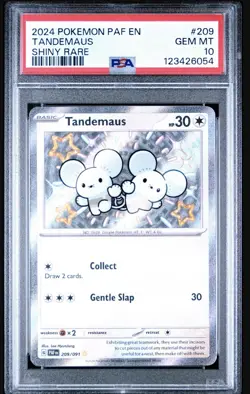 2024 Pokemon PAF En-Paldean Fates Shiny Rare Card #209 Tandemaus PSA 10 - Image 1