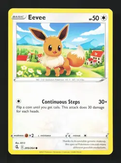 Eevee 205/264 NM Fusion Strike English Pokemon Card TCG - Image 1