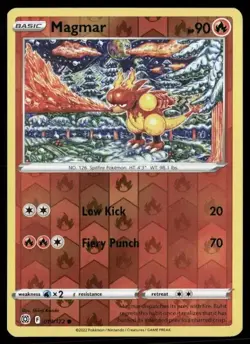 2022 Brilliant Stars Set Pokemon Card 019 Magmar Reverse Foil NM - Image 1