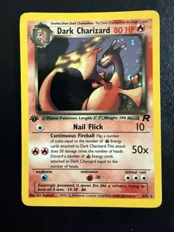 Dark Charizard 4/82 Holo Rare Team Rocket Pokemon Card - Image 1