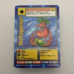 RedVegiemon BO-87 Digimon Digi-Battle Card Game Booster 2 1999 Bandai LP - Image 1