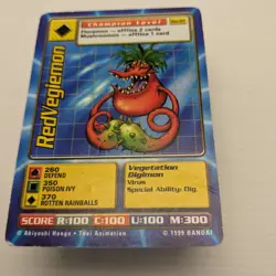 RedVegiemon BO-87 Digimon Digi-Battle Card Game Booster 2 1999 Bandai LP - Image 2