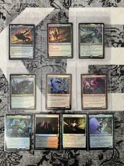MAGIC THE GATHERING SPIDER-MAN 10 CARD LOT - Mythics, Rares, Commons-Foil & Non - Image 1