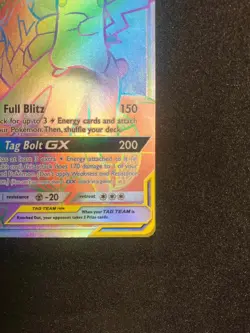 Pokemon Pikachu & Zekrom GX Team Up Card 184/181 Secret Rare SM Rainbow Holo - Image 4
