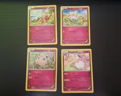 Pokemon Trading Card Game Fairy Type Lot, 4 Assorted Cards. - Image 1