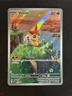 Pokemon TCG Victini SVP 208 Black Star Promo Illustration Rare Near Mint Card NM - Image 1