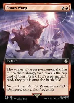 Mint/Near-Mint, English - 1 x MTG Chaos Warp - Extended Art Universes Beyond: Fa - Image 1