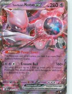 POKEMON TCG - Team Rocket's Mewtwo ex 081/182 Sv10: Destined Rivals Holo NM - Image 1