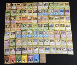 Complete Pokemon Unlimited Gym Heroes Non Holo Uncommon/Common 90 Card Set NM/M - Image 1